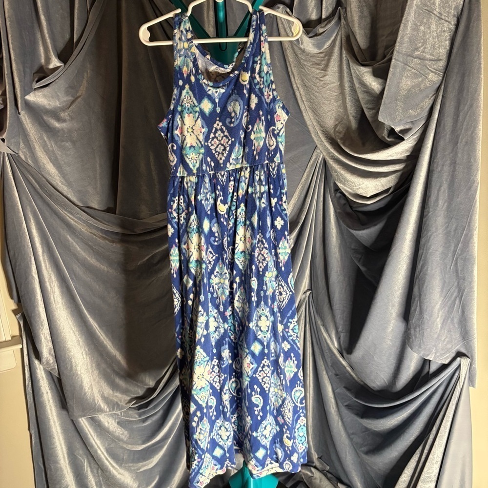 Gymboree Blue Patterned Sleeveless Maxi Dress